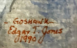 Watercolour painting, Birds Edgar Thompson Jones, Signature view