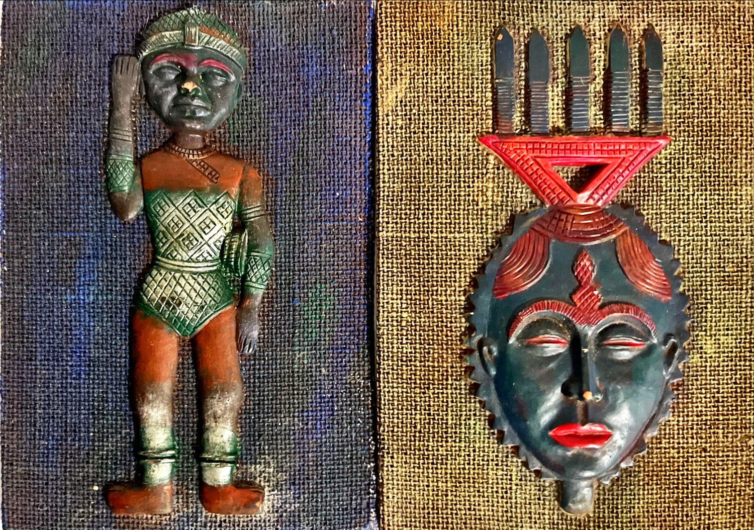 Decor, Wall Decor, Vintage Tribal African Art Wall Hanging, Front view