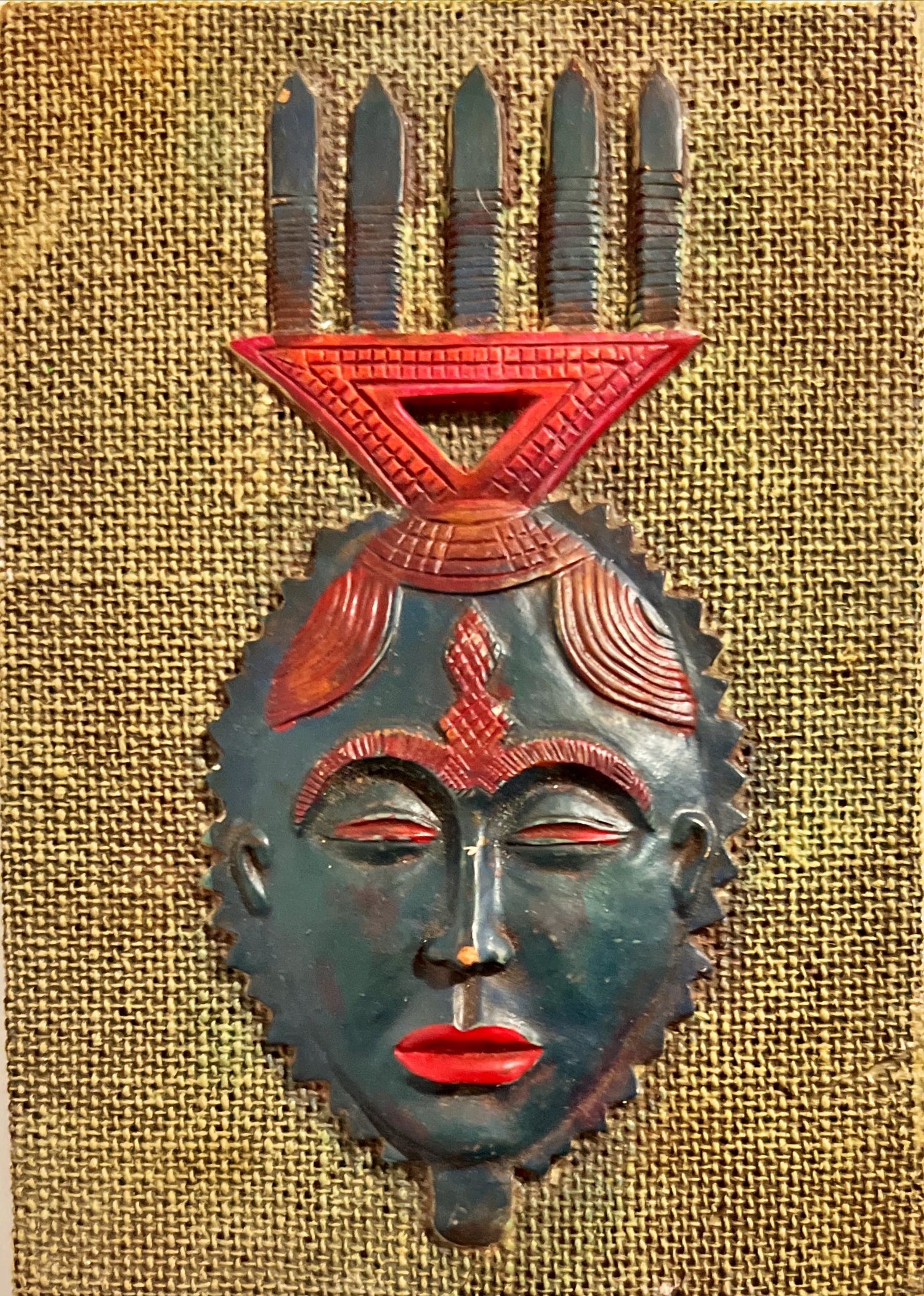 Decor, Wall Decor, Vintage Tribal African Art Wall Hanging, Front view