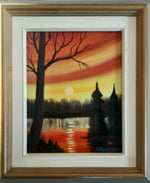 Mixed Media painting, Landscape M. Monette, Front view