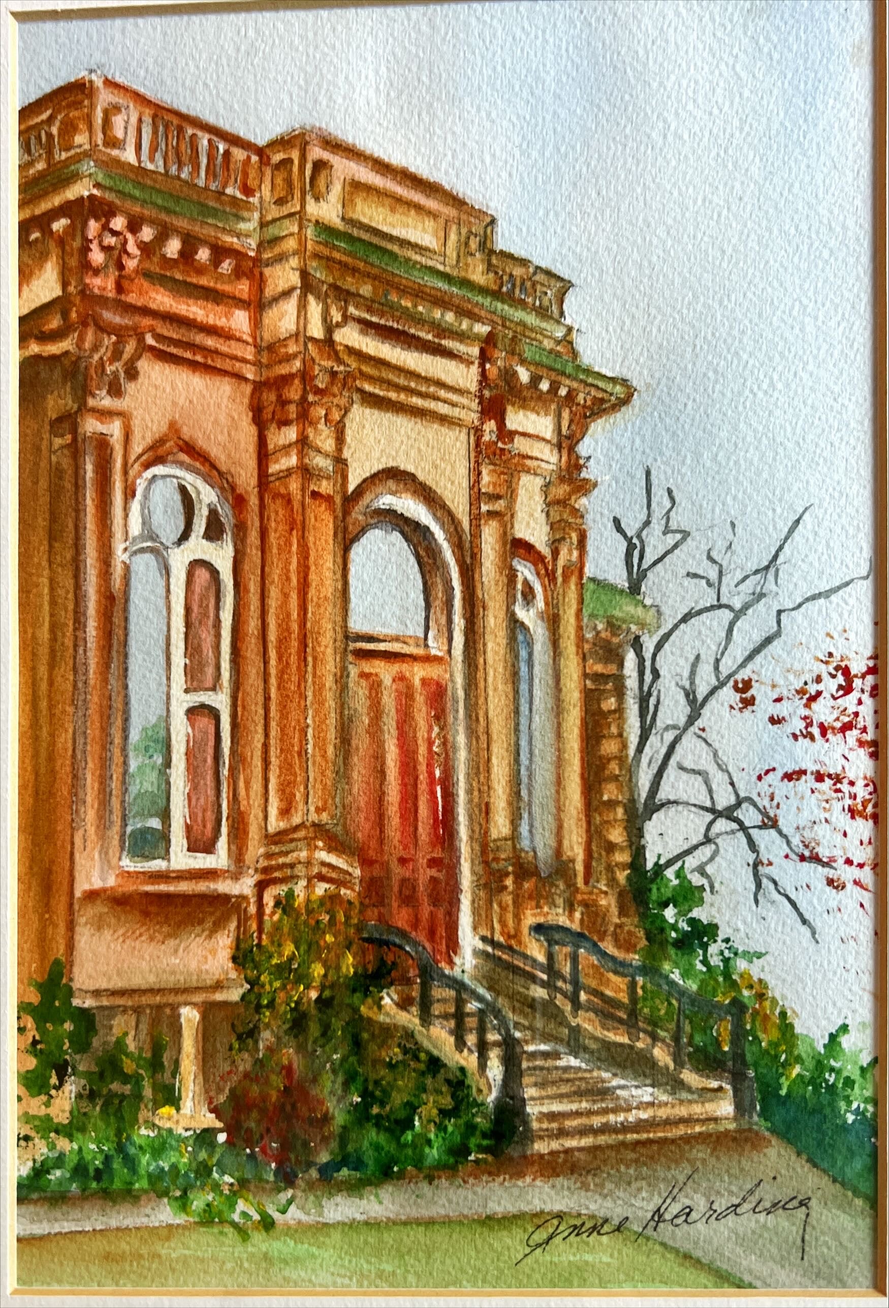 Watercolour painting, Architecture Anne Harding, Art view
