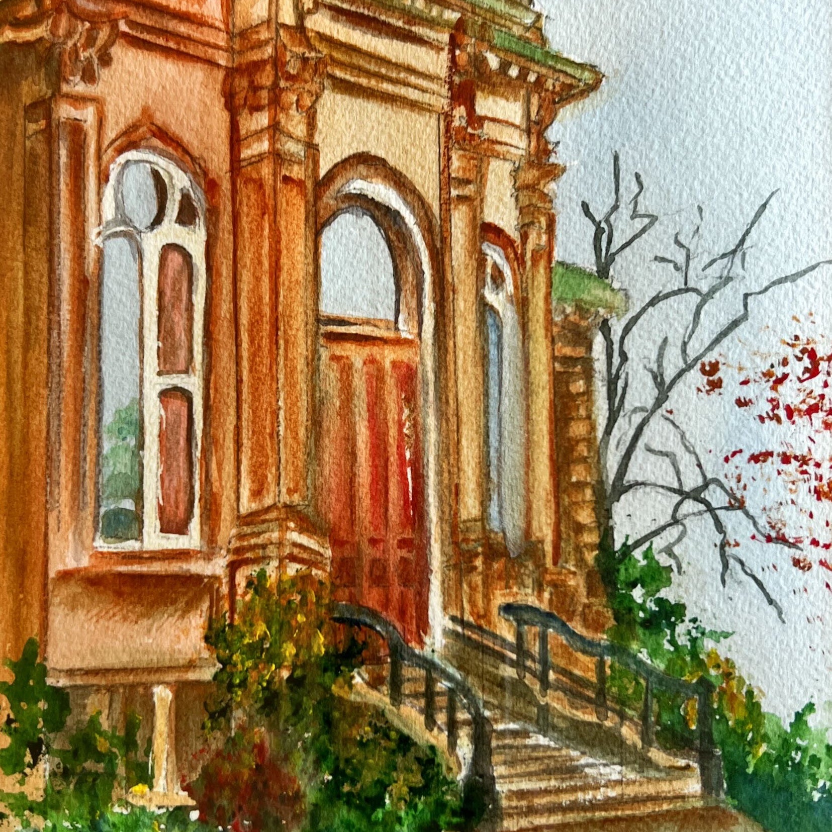 Watercolour painting, Architecture Anne Harding, Cover view