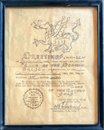 Ephemera, Document, Certificates, U.S. Navy, Certificate USS Langfitt, 1st Crossing 180 Meridian, Front view