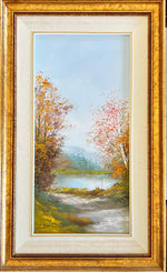Mixed Media painting, Landscape Leo Mallet, Front view