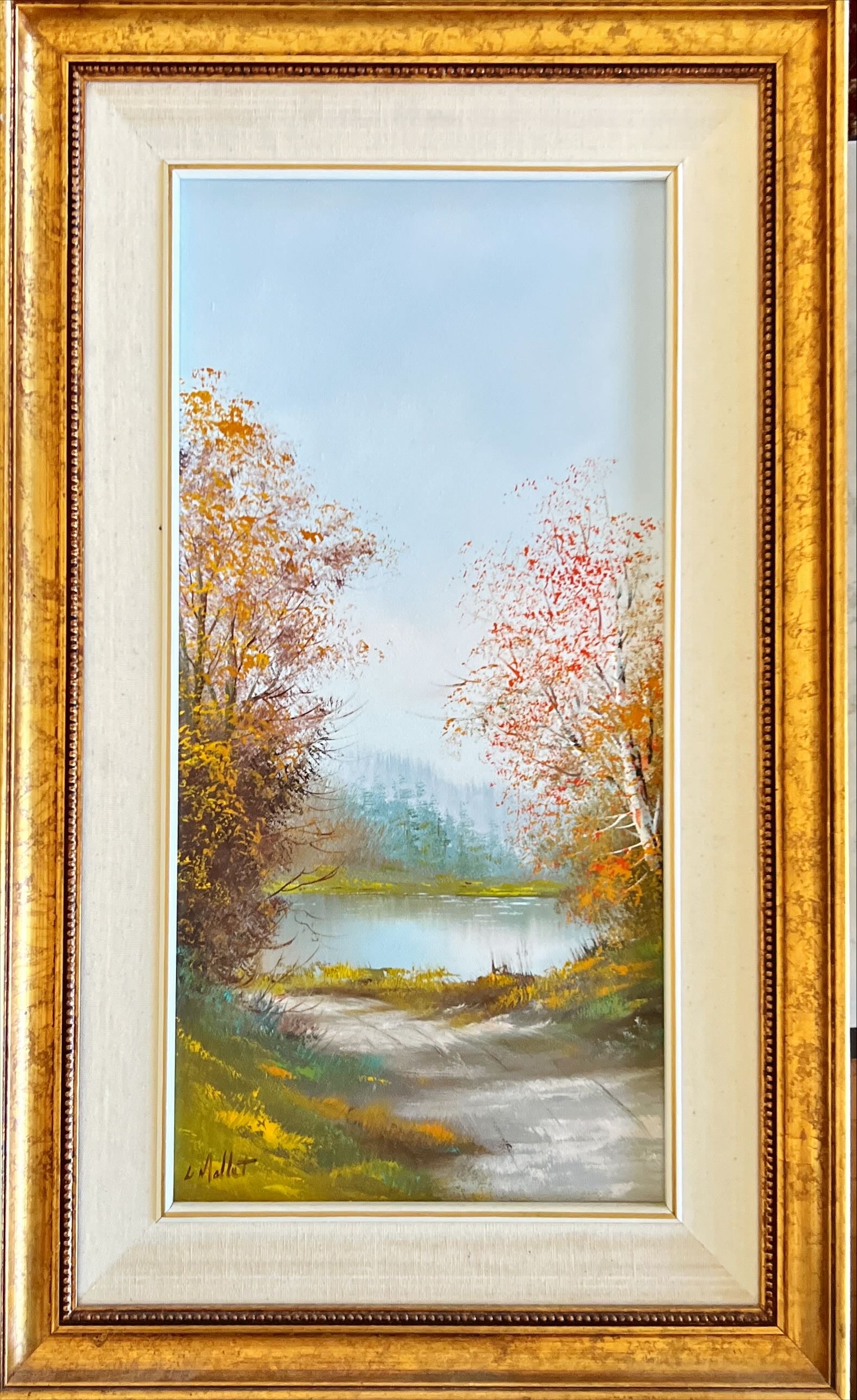 Mixed Media painting, Landscape Leo Mallet, Front view