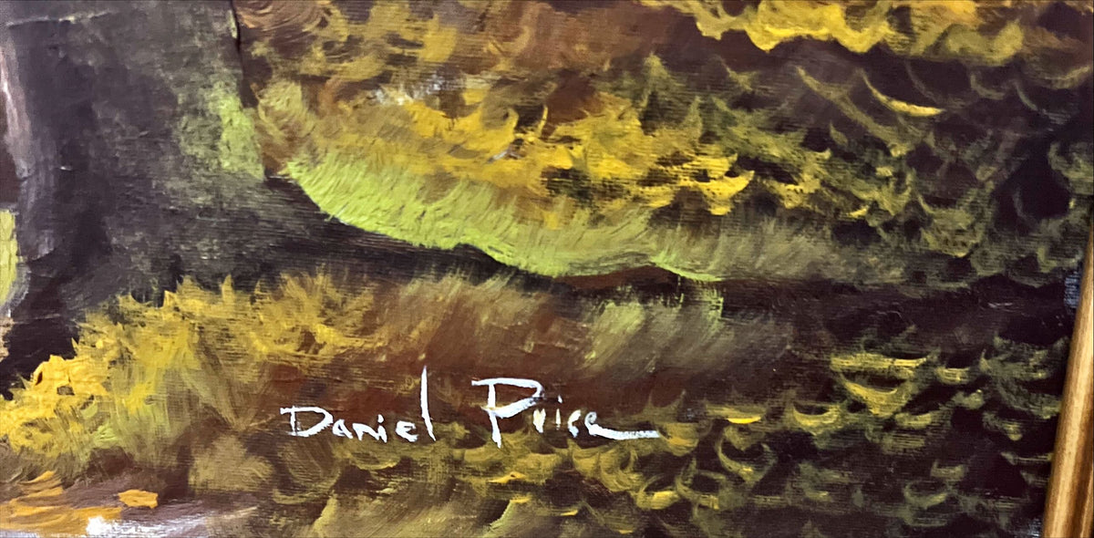 Oil painting, Landscape Daniel Price, Signature view