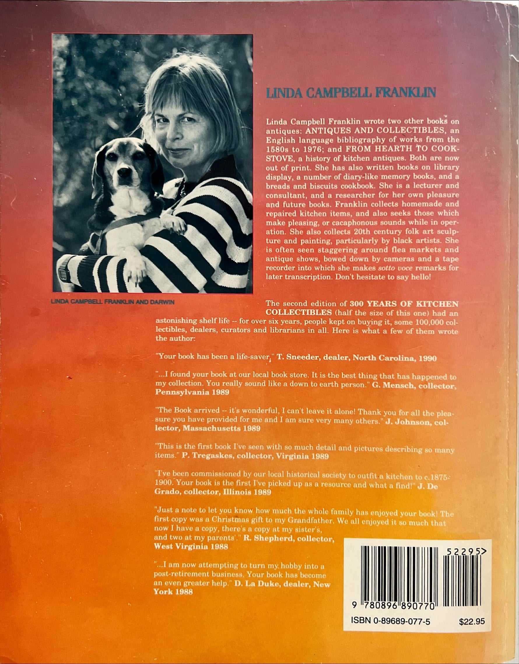 Book, Collectibles, Campbell Franklin, Linda, 30 Years of Kitchen Collectibles., 3rd ed, Back view