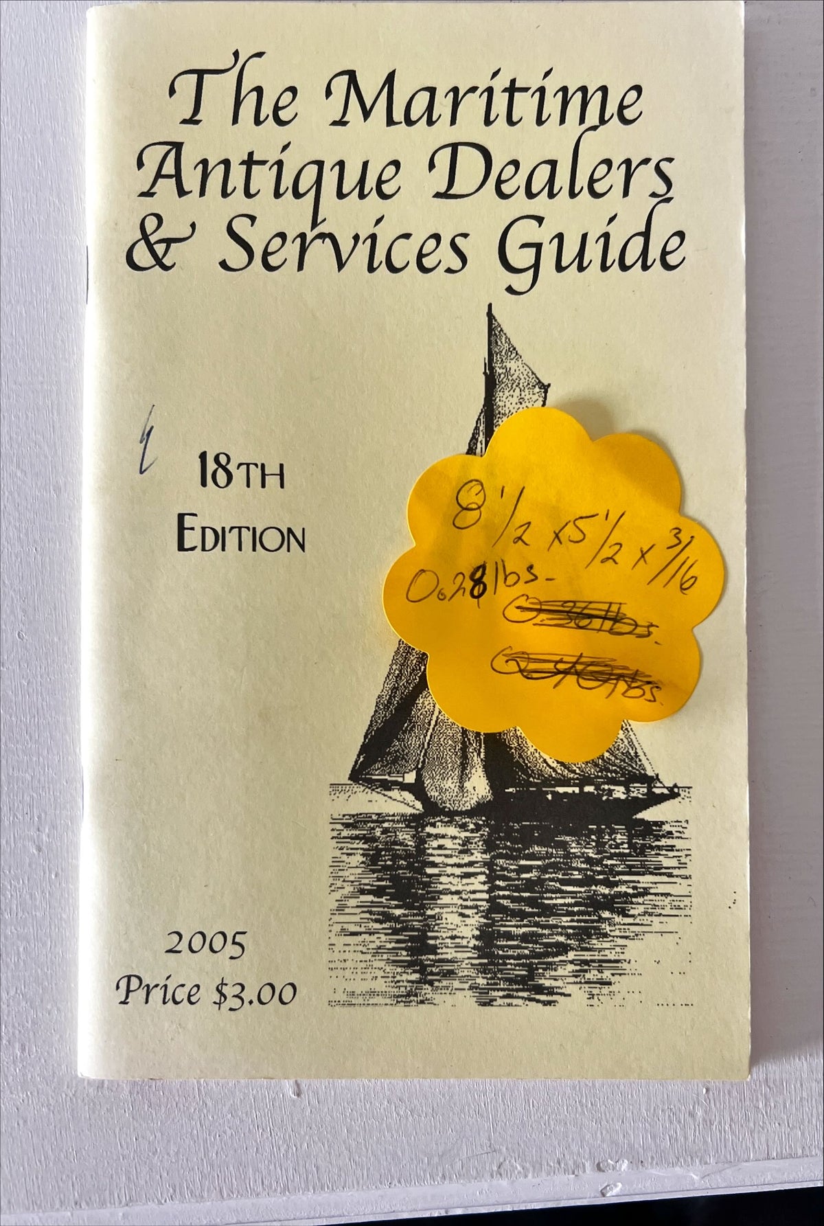 Booklet, Collectibles, Reference, Ed. Ingrid Haworth, The Maritime Antique Dealers & Services Guide, 18th edition, Measurements view