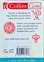 Book, Antique, Collectibles, Anna Selby and The Diagram Group, Collins Gem Antique Marks: A Mine if Information, Back view