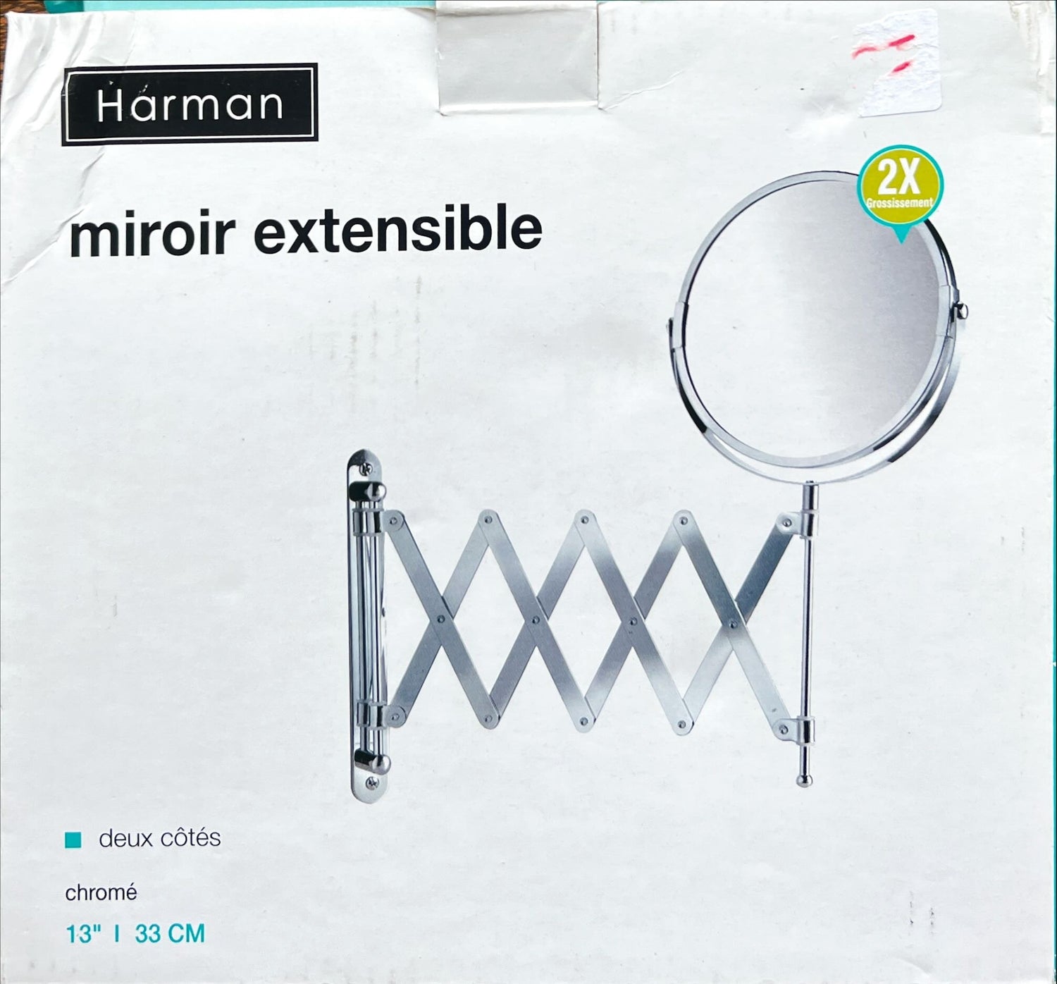 Home, Mirror, Harman Double Sided Expandable Mirror 13 inchs, Harman, Front view