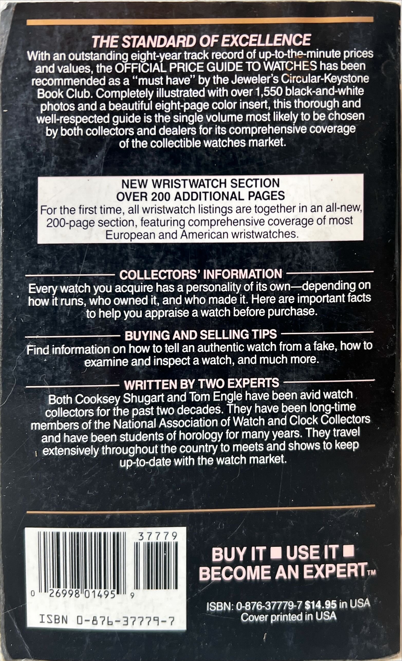Book, Collectibles, Roy Ehrhardt et al., Vintage American and European Wrist Watch Price Guide, Book 2. Missouri: Heart of America., Back view