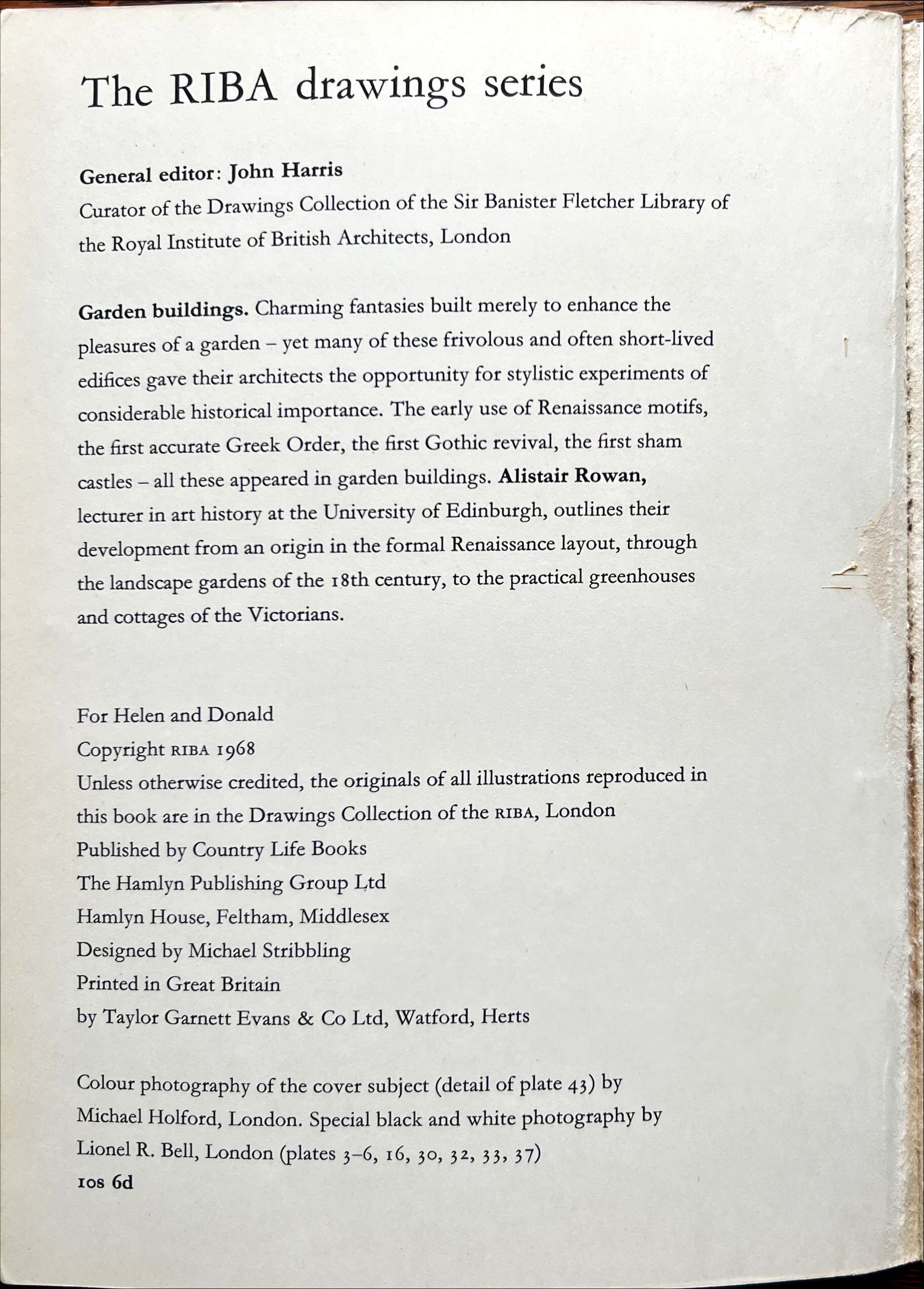 Book, Architecture, Alister Rowan, Garden Buildings, Inside view