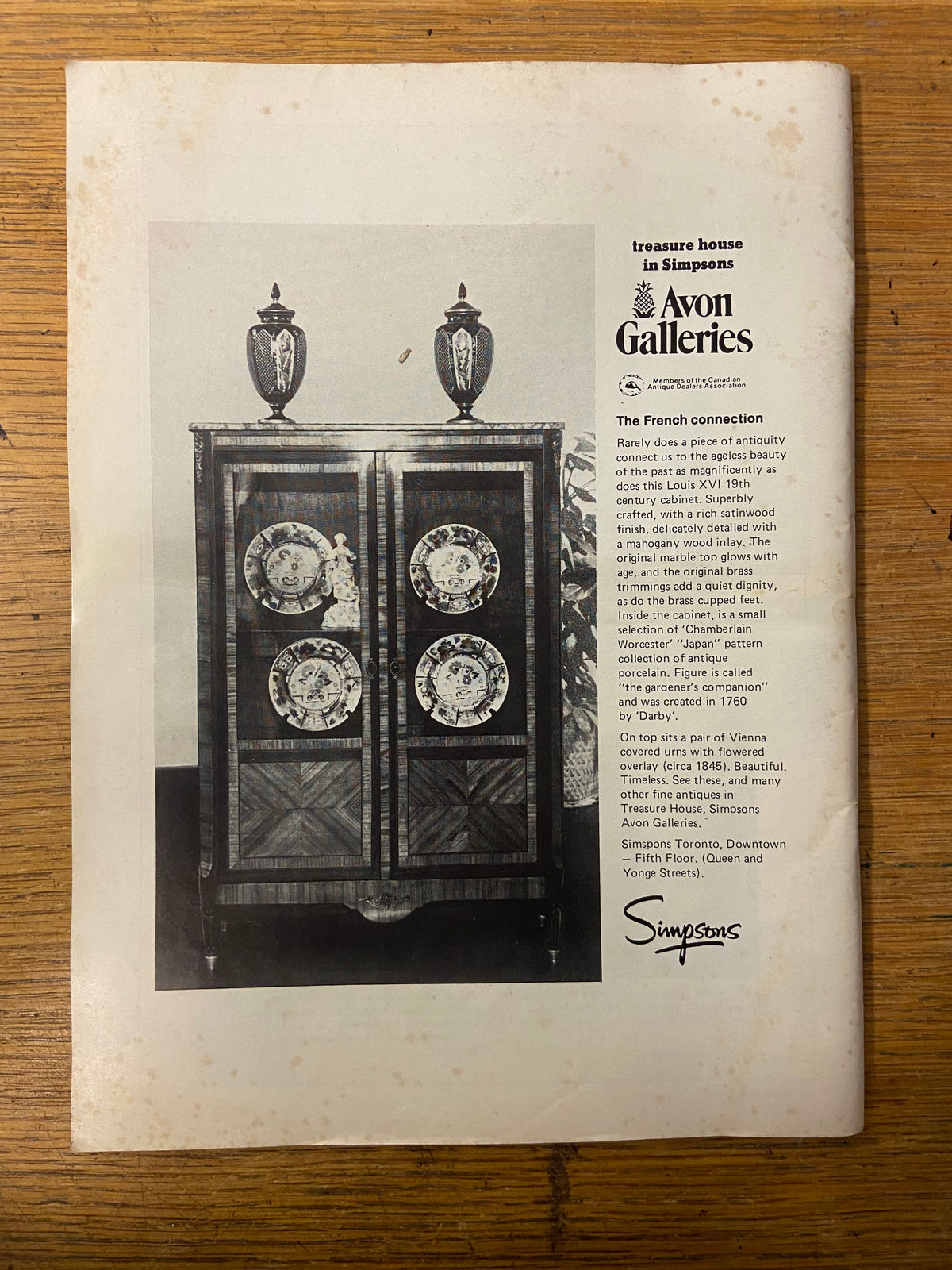 Magazine, Antique, Collectibles, , Canadian Collector Magazine, Vol. 14, No. 5, September/October 1979, Back view