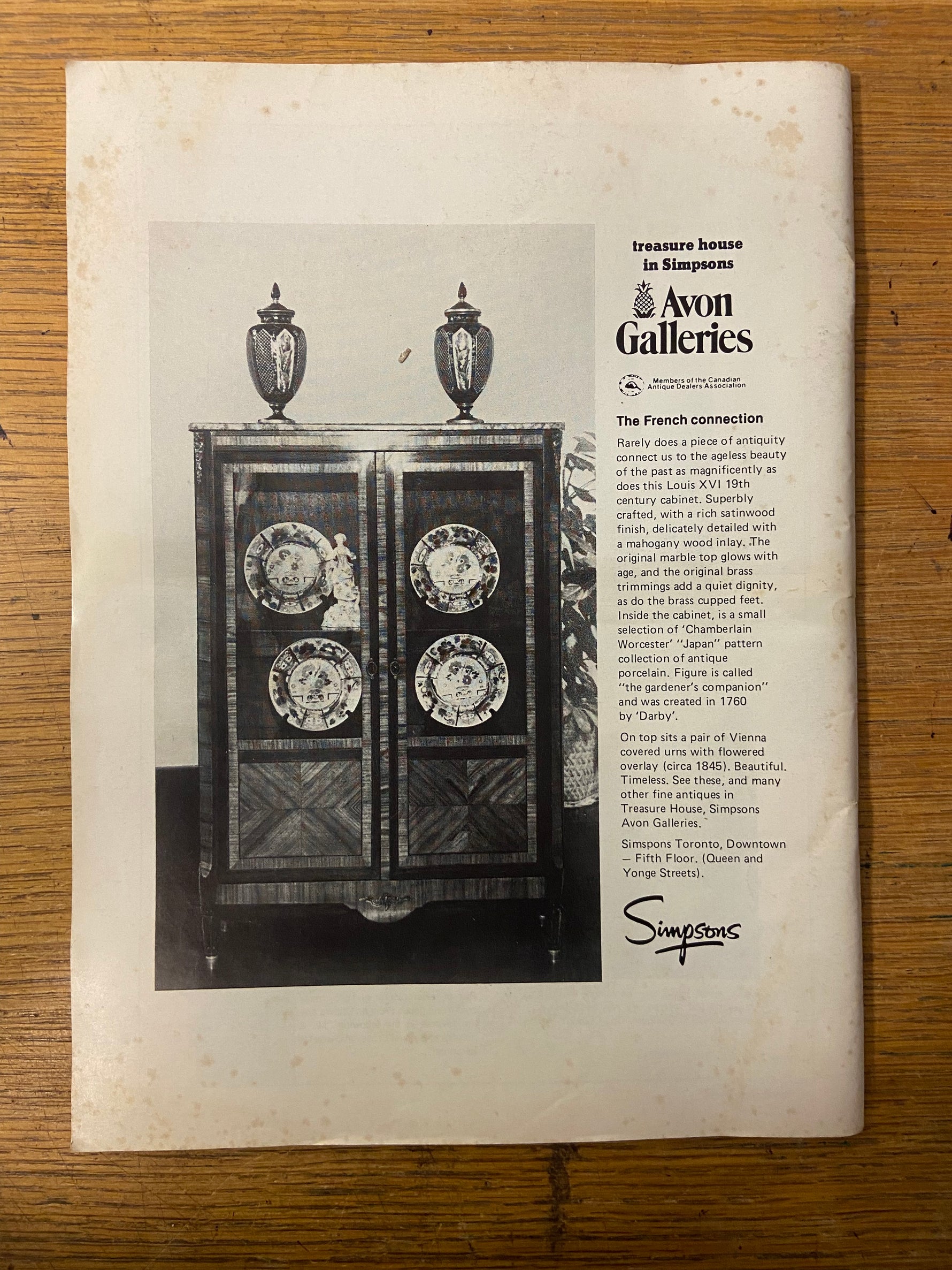 Magazine, Antique, Collectibles, , Canadian Collector Magazine, Vol. 14, No. 5, September/October 1979, Back view