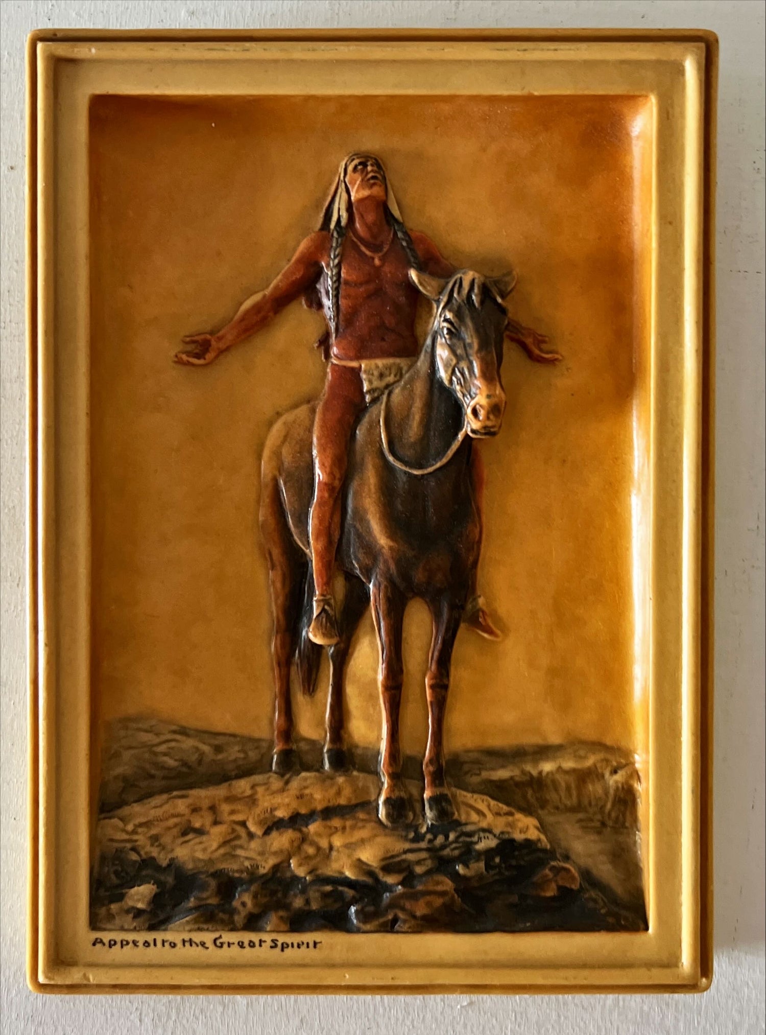 Decor, Wall Decor, “Appeal To The Great Spirit” Ivorex Plaque by Osbourne, Osbourne, Front view