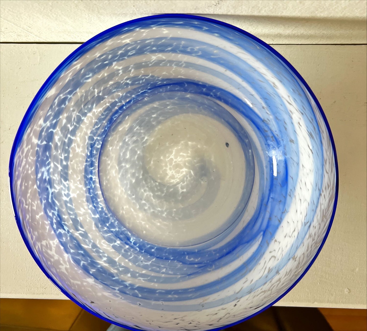 Home, Glassware, Kitchenware, Beautiful Blown Glass Centre Bowl, Front view