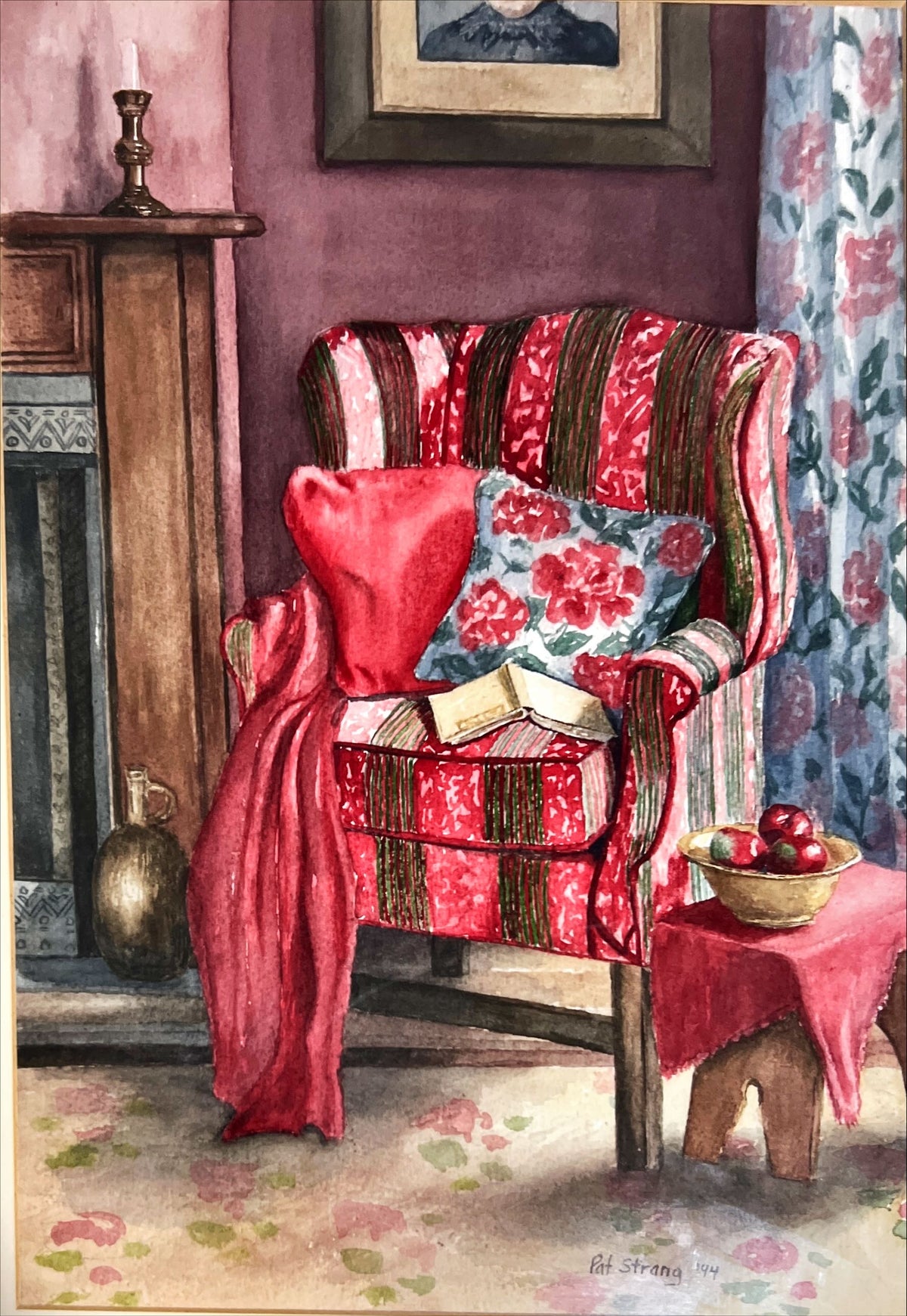Watercolour painting, Interior Pat Strang, Art view