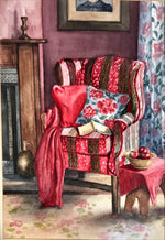 Watercolour painting, Interior Pat Strang, Art view
