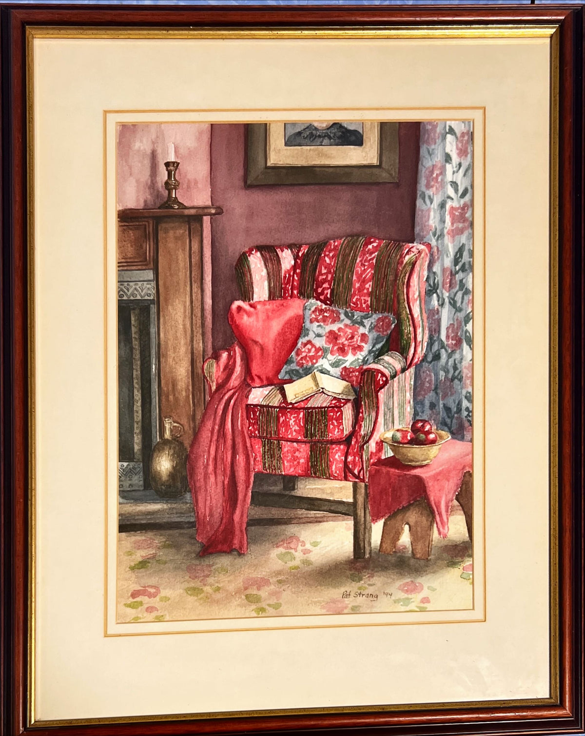 Watercolour painting, Interior Pat Strang, Front view