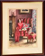 Watercolour painting, Interior Pat Strang, Front view
