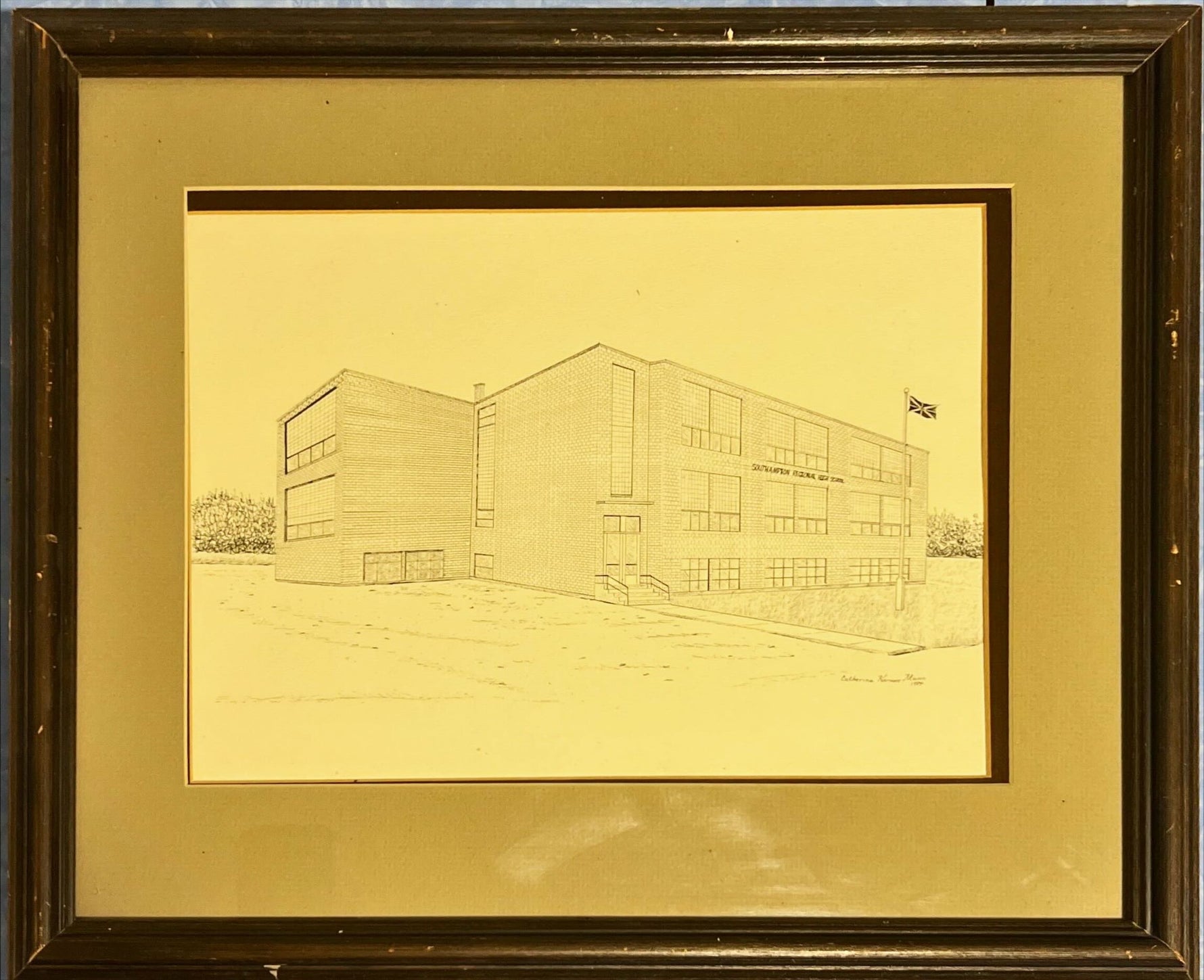 Ink painting, Architecture Catherine Karnes Munn, Front view