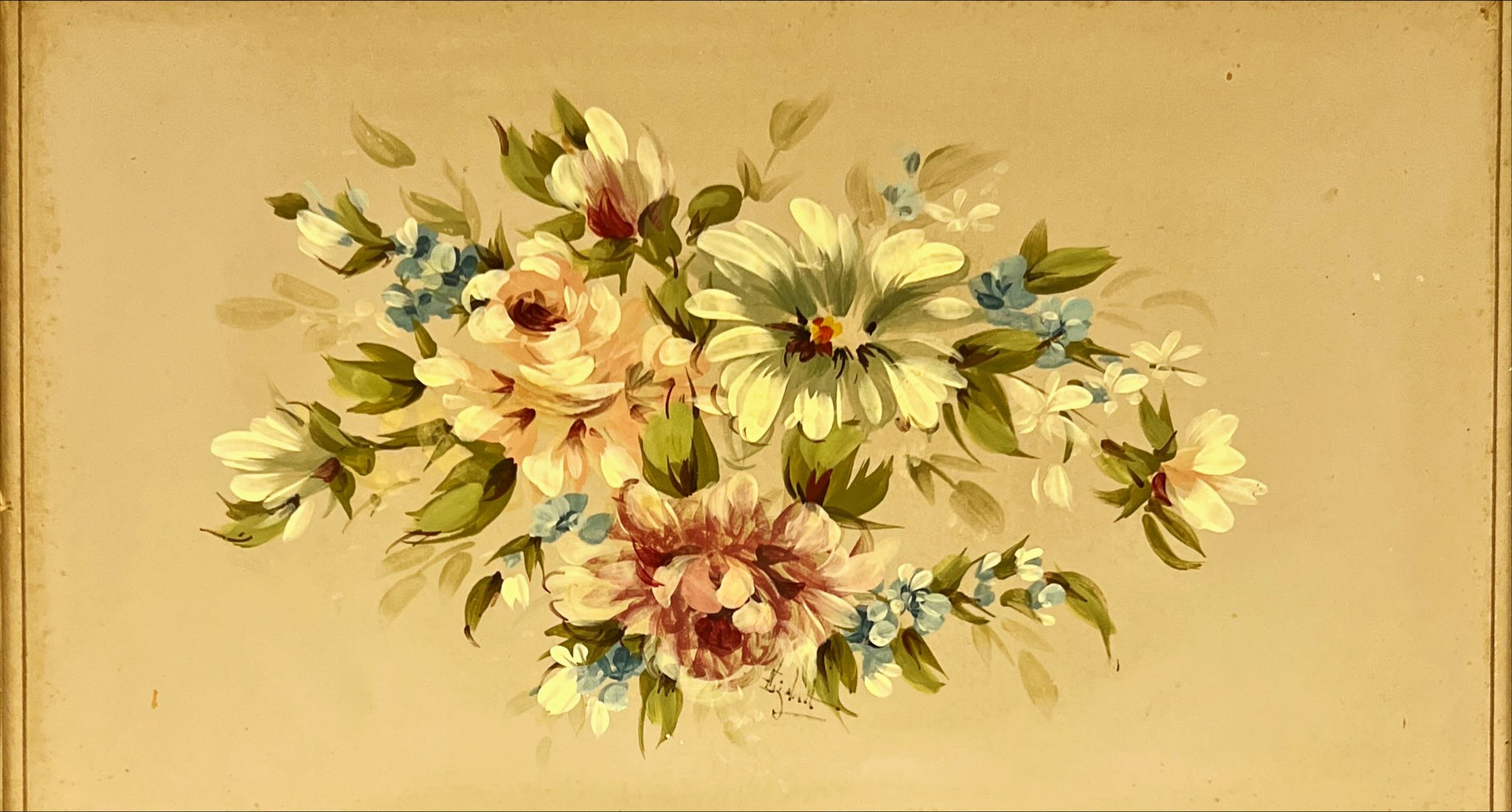 Mixed Media painting, Floral Unknown Artist, Art view