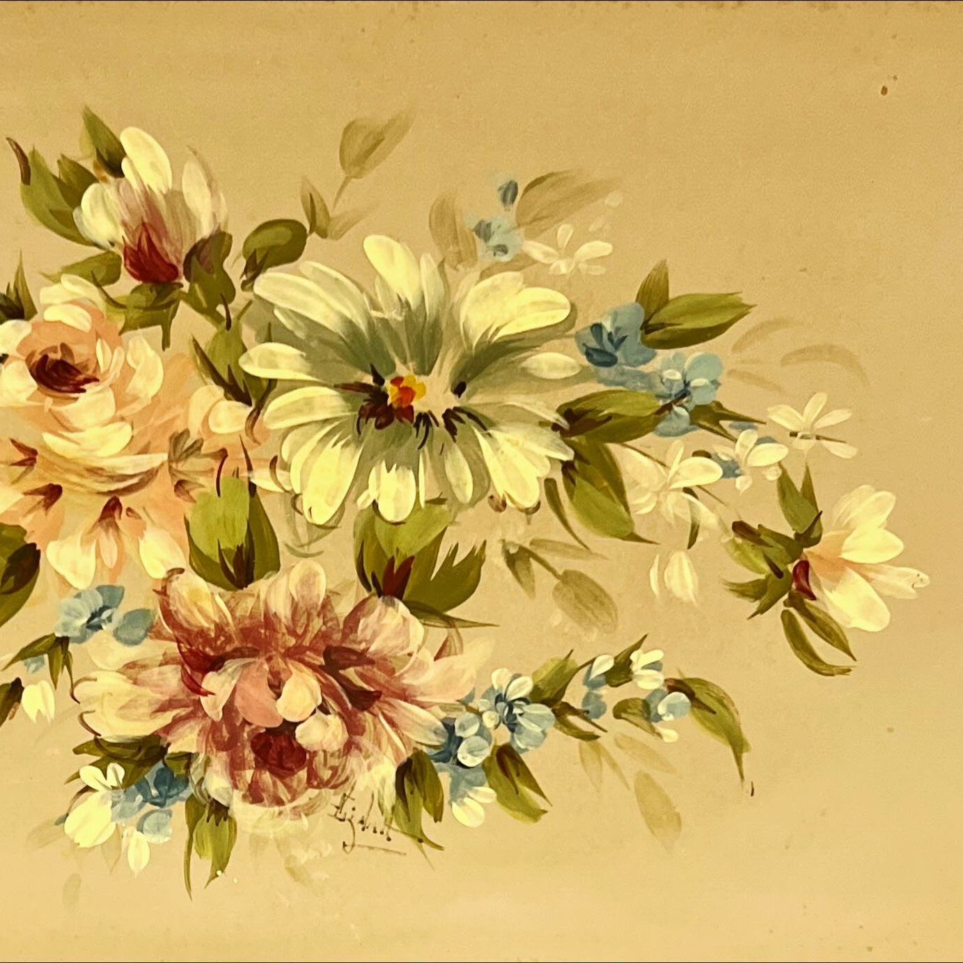Mixed Media painting, Floral Unknown Artist, Cover view