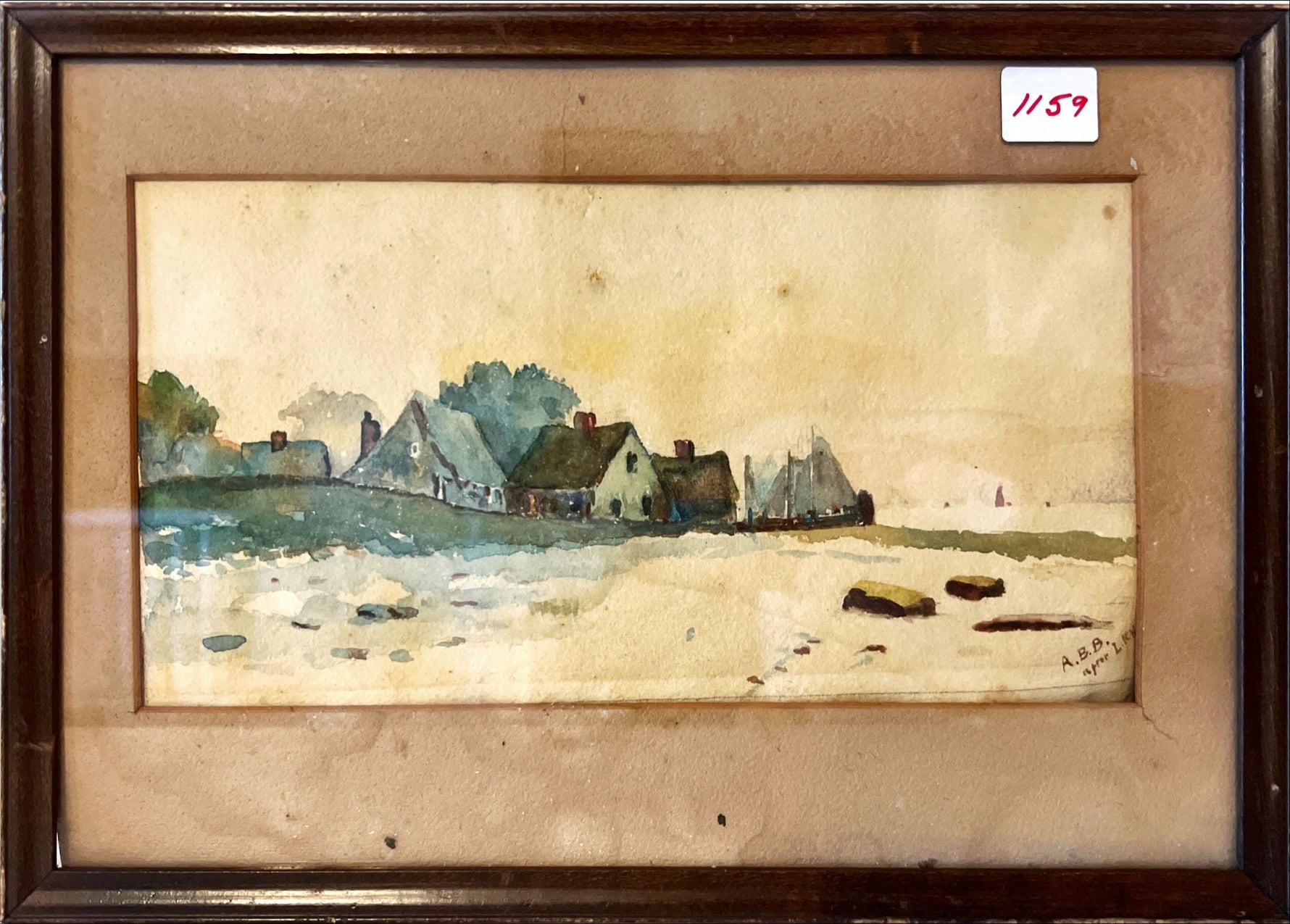 Watercolour painting, Landscape A.B.B., Front view