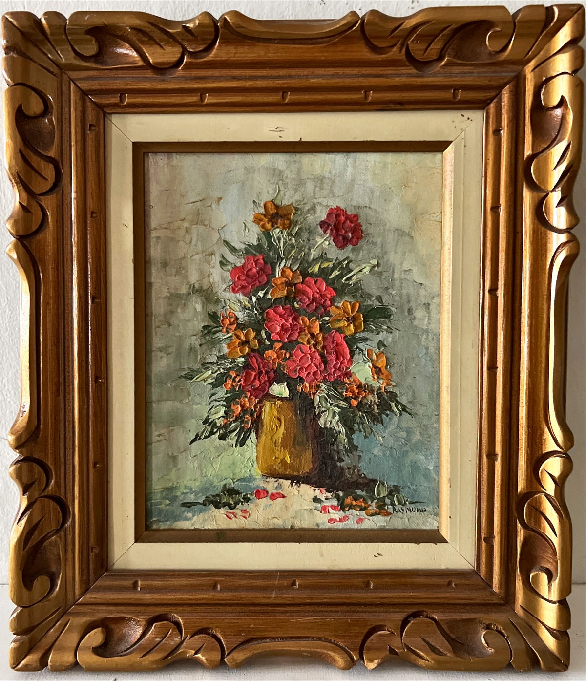 Mixed Media painting, Floral Raymund, Front view