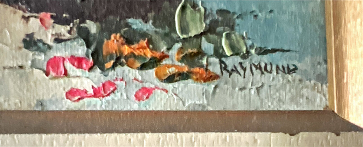 Mixed Media painting, Floral Raymund, Signature view