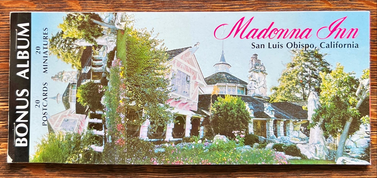 Post Card, Card, Madonna Inn San Louis Obispo, California Bonus Album 20 Postcards, 20 Miniatures, Madonna Inna San Luis Obispo, Front view