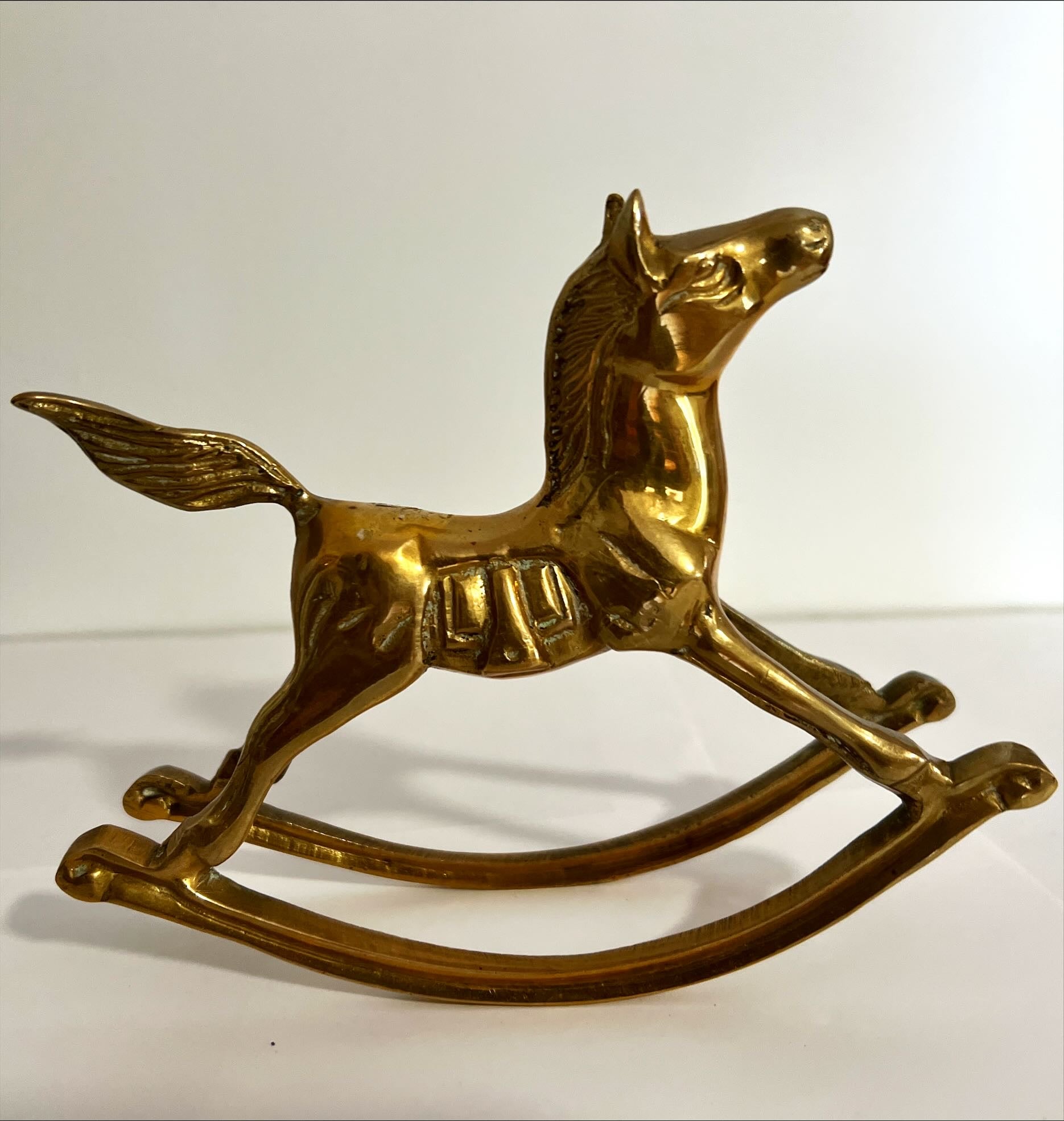 Home, Figurine, Decorative Brass Horse 5 Inches High, Front view