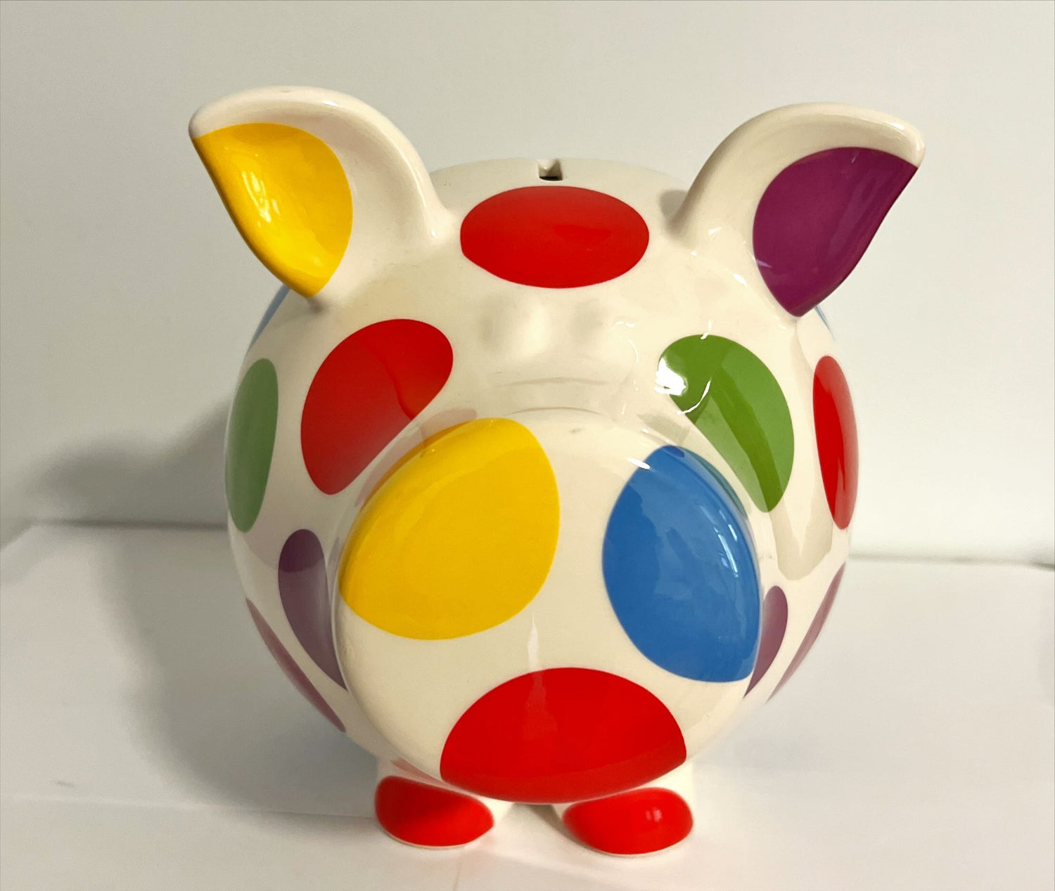 Home, Figurine, Coin bank, Modern Polka Dot Pig Coin Safe, Front view