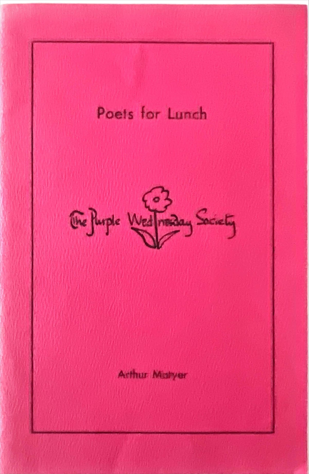 Book, Play, Literature, Arthur Motyer, Poets for Lunch, Front view