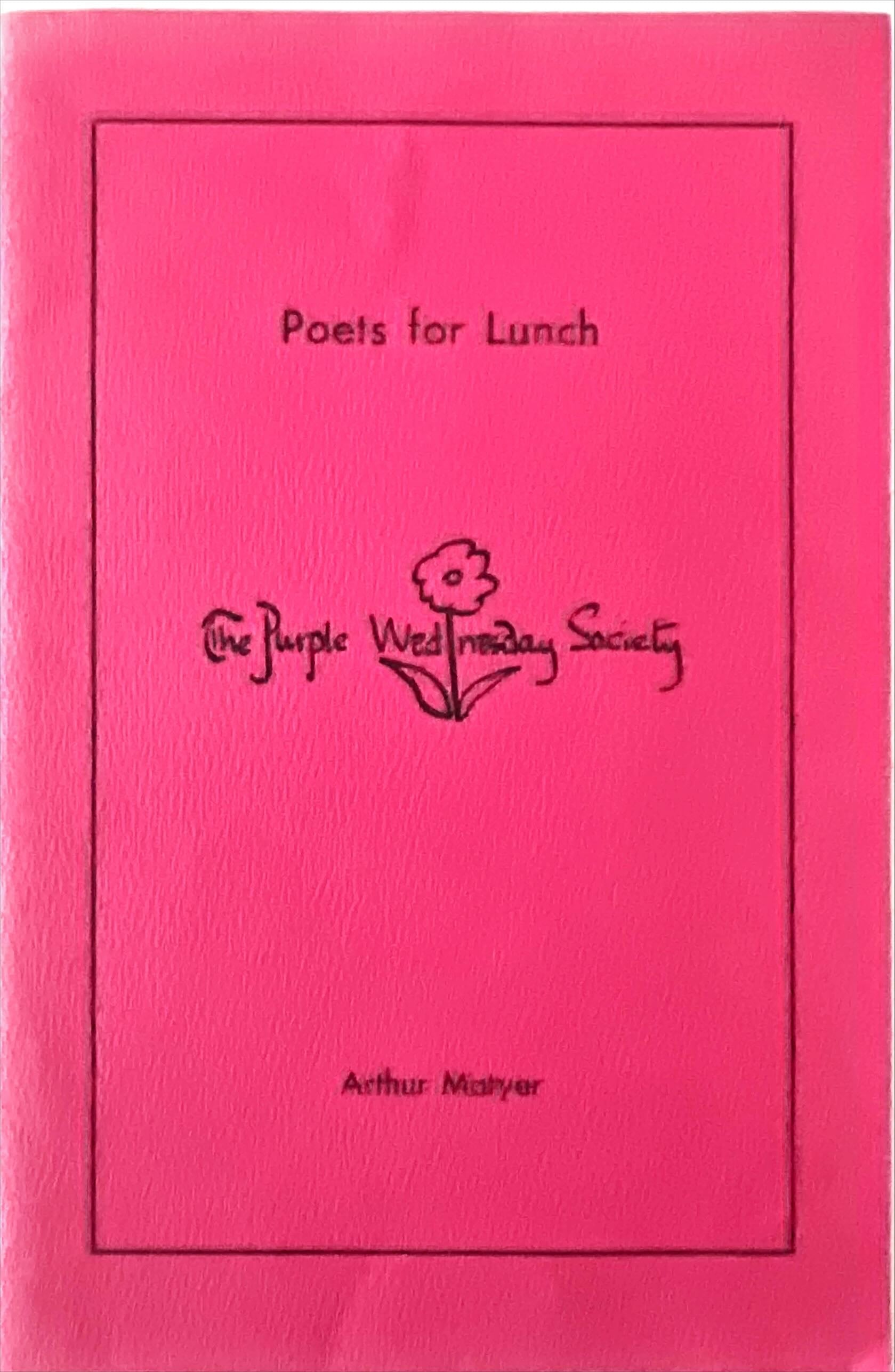 Book, Play, Literature, Arthur Motyer, Poets for Lunch, Front view