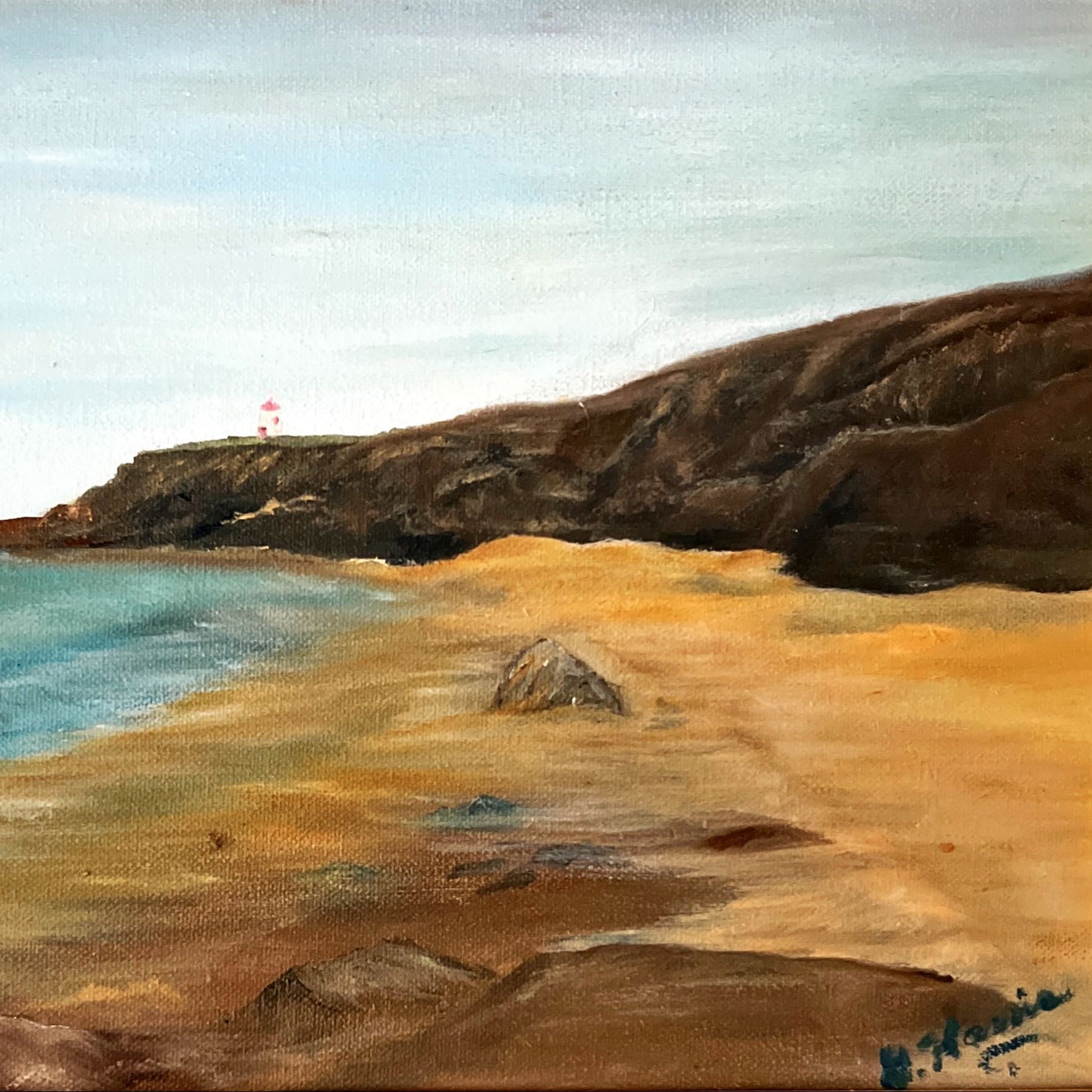 Mixed Media painting, Landscape, Lighthouses Unknown Artist, Cover view