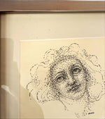 Ink painting, Portrait Herzl Kashetsky, Damage view