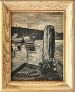 Mixed Media painting, Nautical May Johnson, Front view