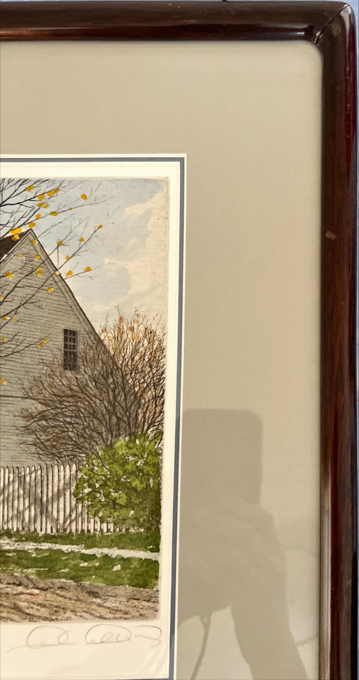 Mixed Media painting, Landscape, Cottages Carol Collette, Damage view