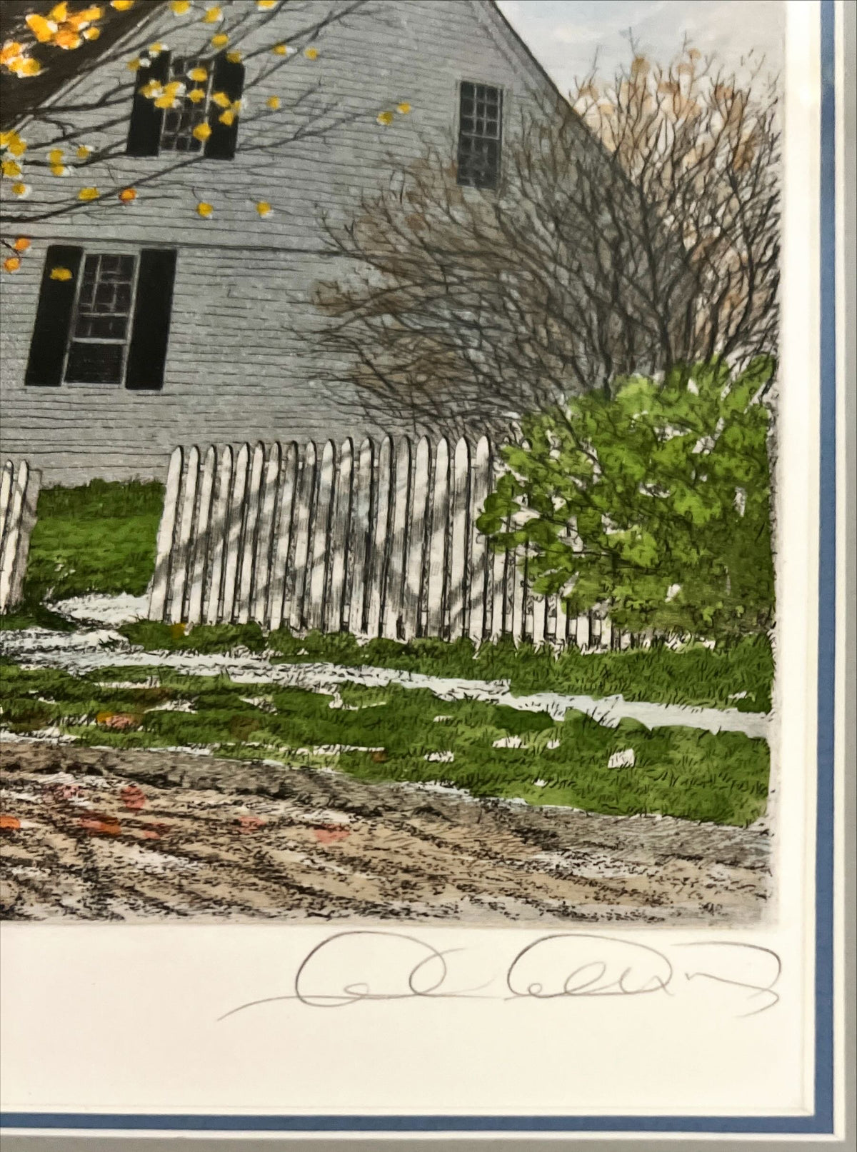 Mixed Media painting, Landscape, Cottages Carol Collette, Signature view