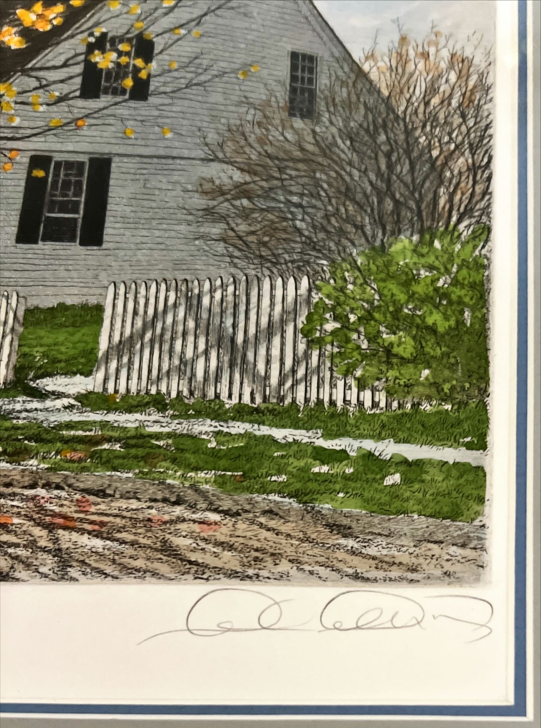 Mixed Media painting, Landscape, Cottages Carol Collette, Signature view