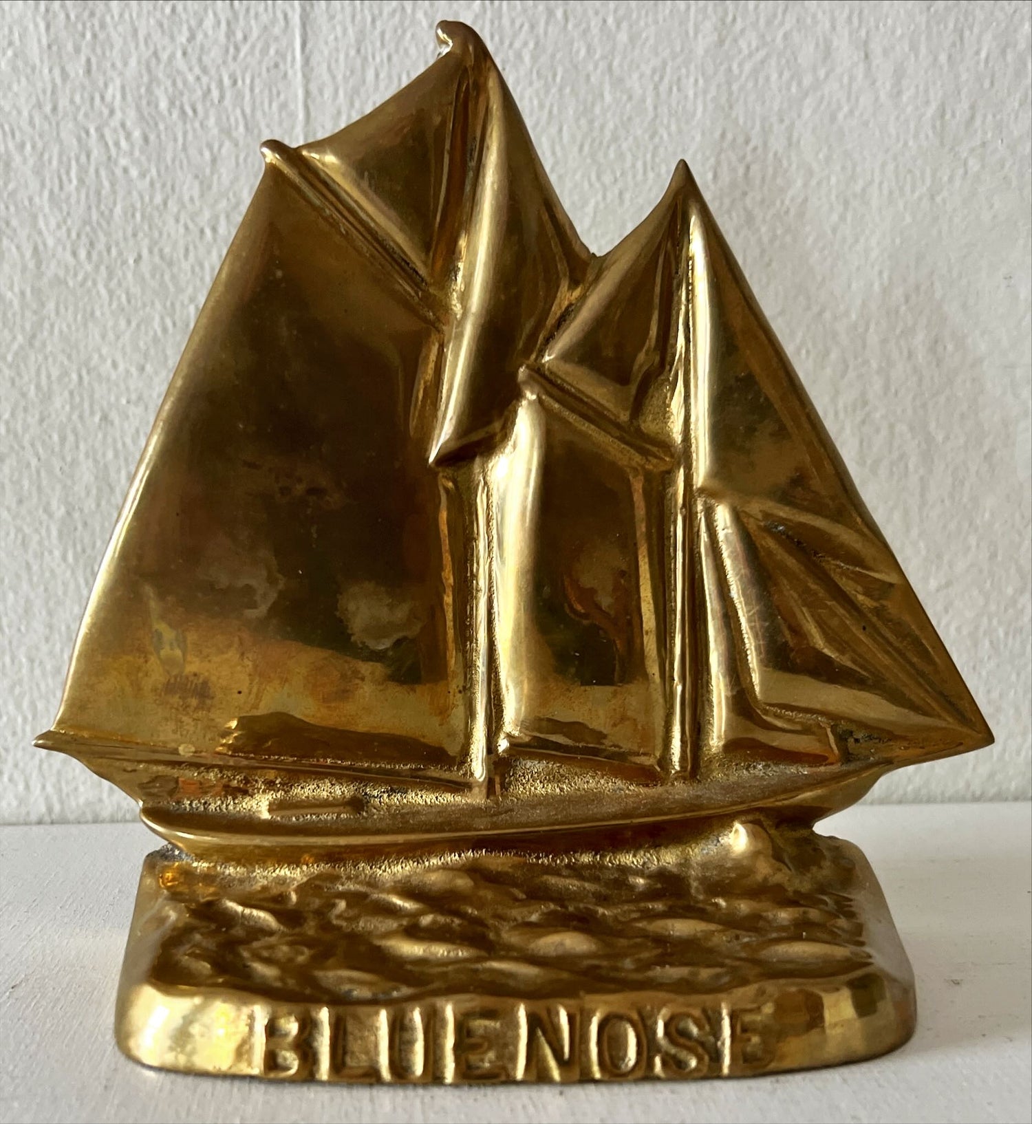Home, Artifact, Two Brass Blue Nose Bookends, Front view