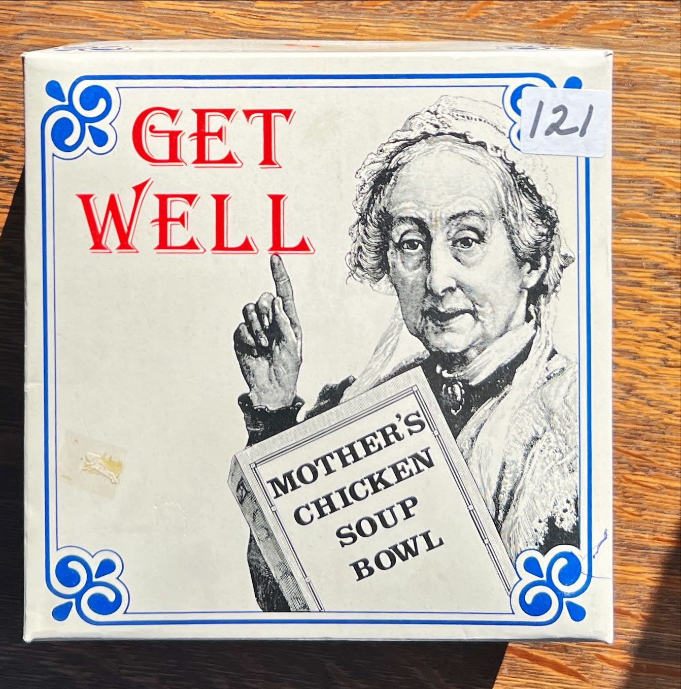 Home, Kitchenware, “Get Well” Mother’s Chicken Soup Bowl in Box, Top view