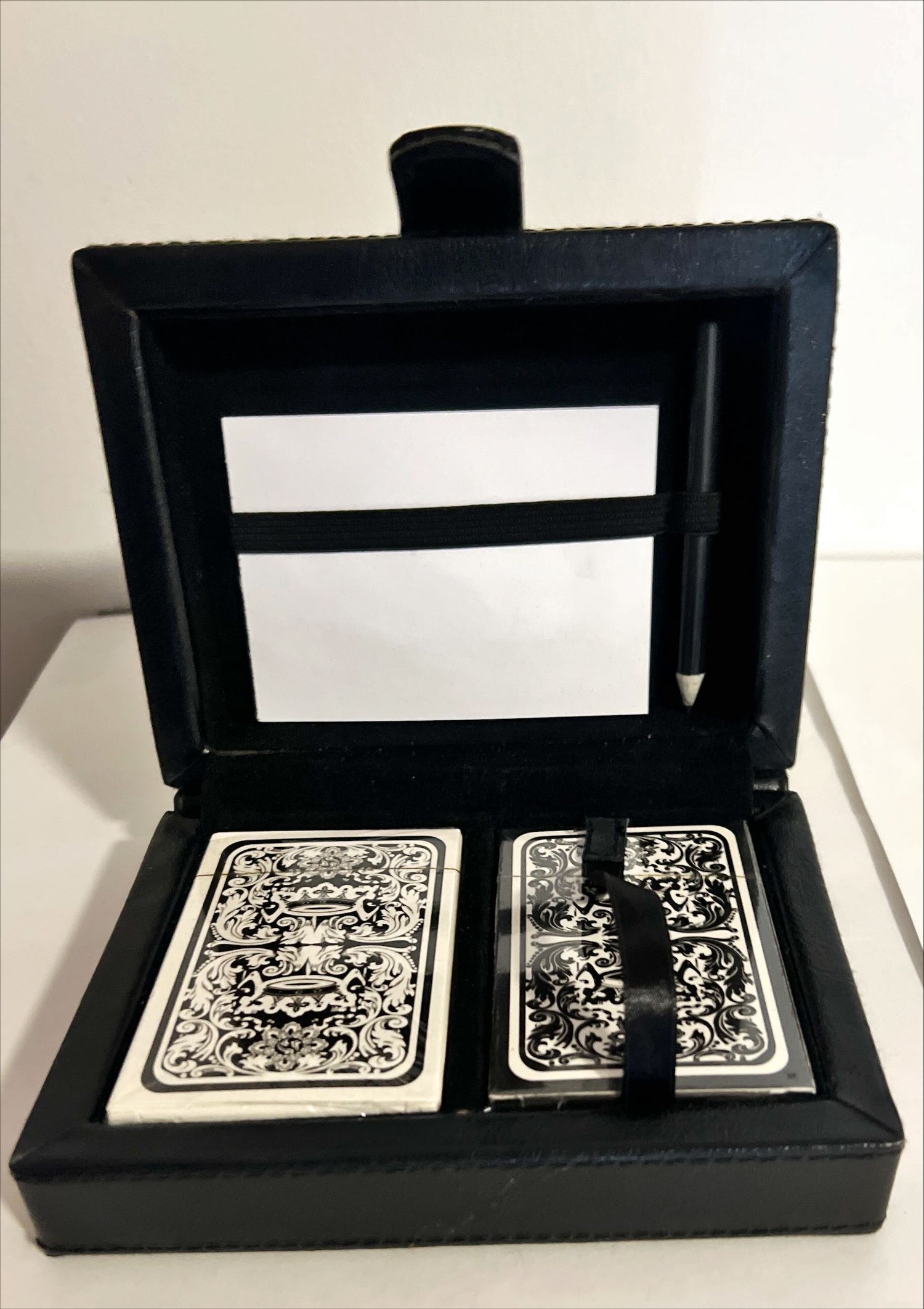 Game, Card, Board game, New Set of Two Decks of Sealed Playing Cards with Pencil and Note Pad, Front view