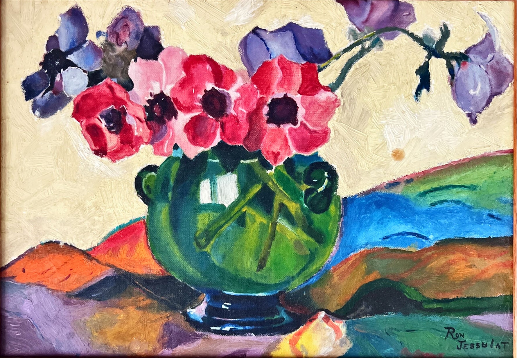 Oil painting, Floral Ron Jessullat, Art view