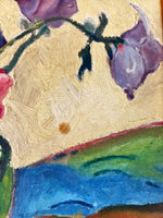 Oil painting, Floral Ron Jessullat, Damage view