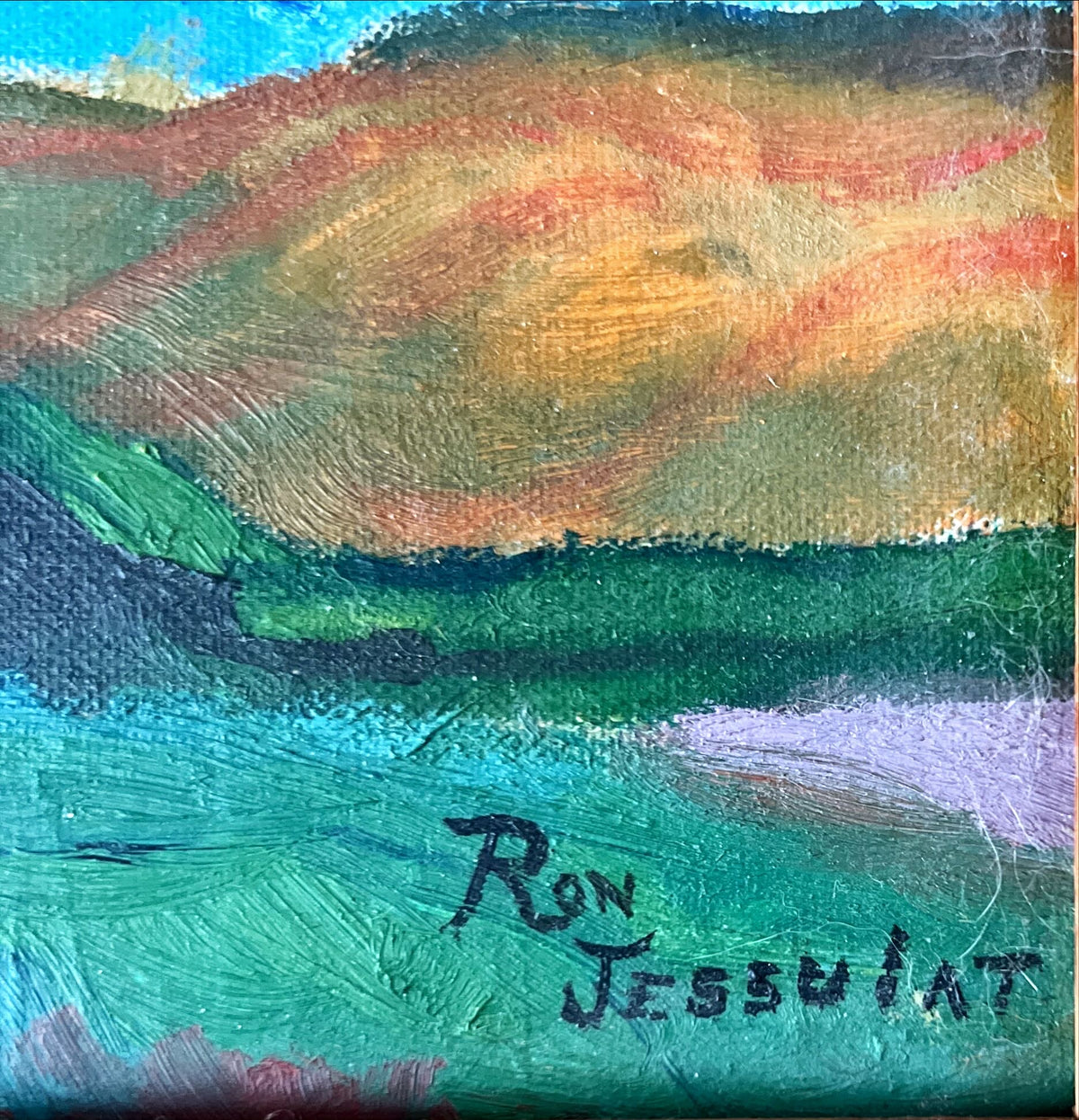 Oil painting, Floral Ron Jessullat, Signature view