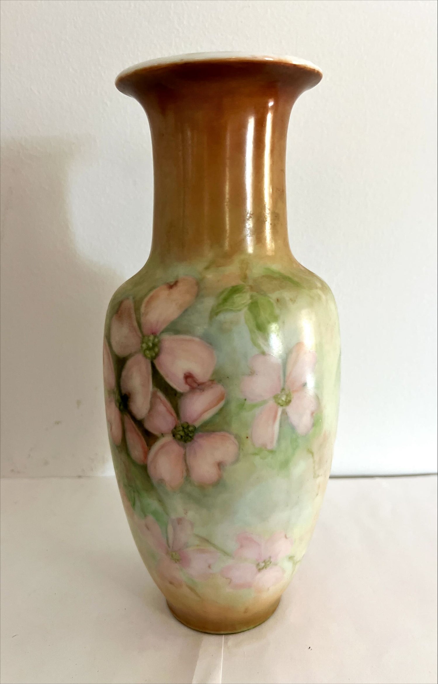 Home, Vase, Ceramic, Pretty Vintage Floral Motif Vase, Dio Kayne, Front view