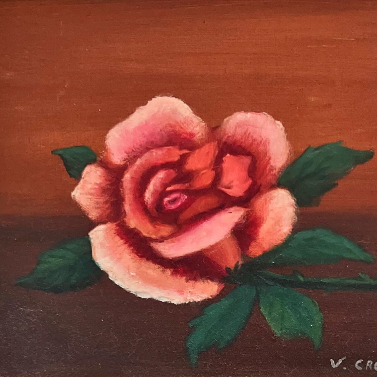 Oil painting, Floral V. Crosman, Cover view