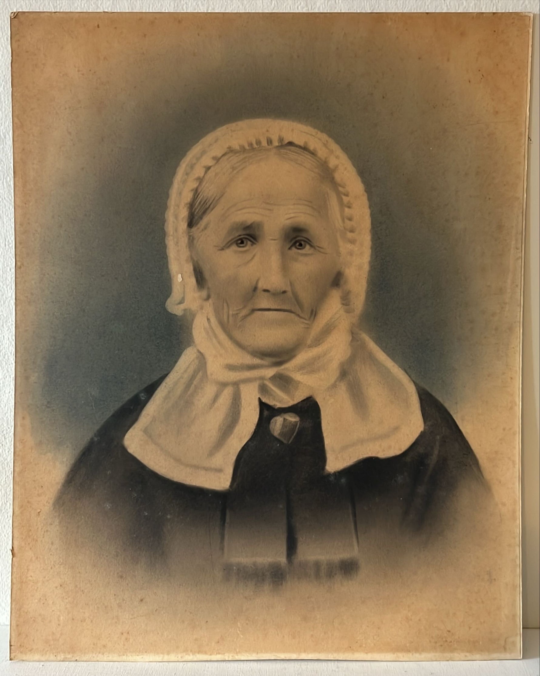 Mixed Media painting, Portrait Unknown Artist, Front view